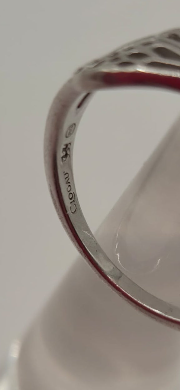 Welsh Clogau Sterling Silver & 9ct Rose Gold Butterfly Stacking Ring size P