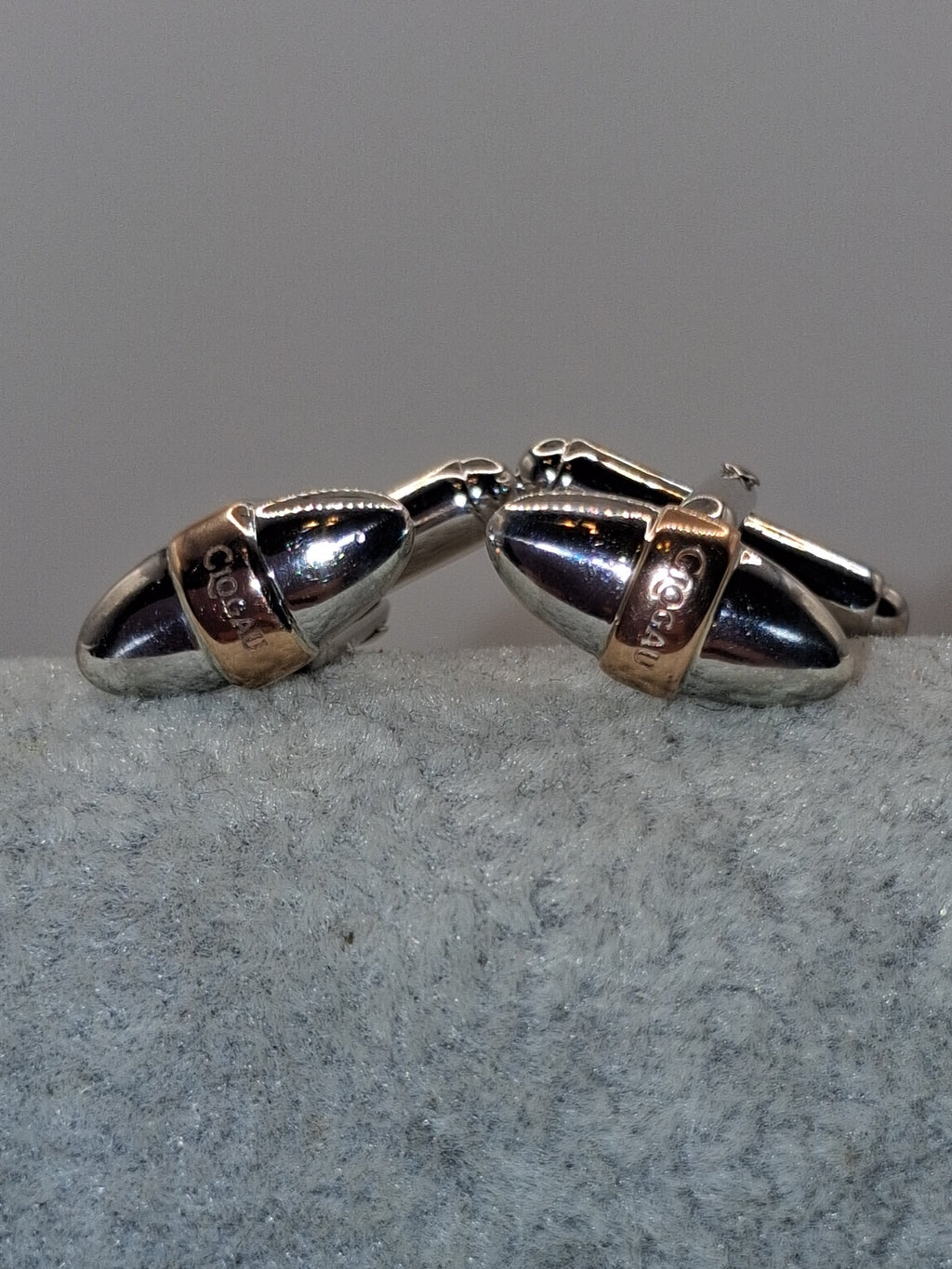 Clogau 9ct Welsh Gold And Sterling Silver Pair Of Cufflinks With Box