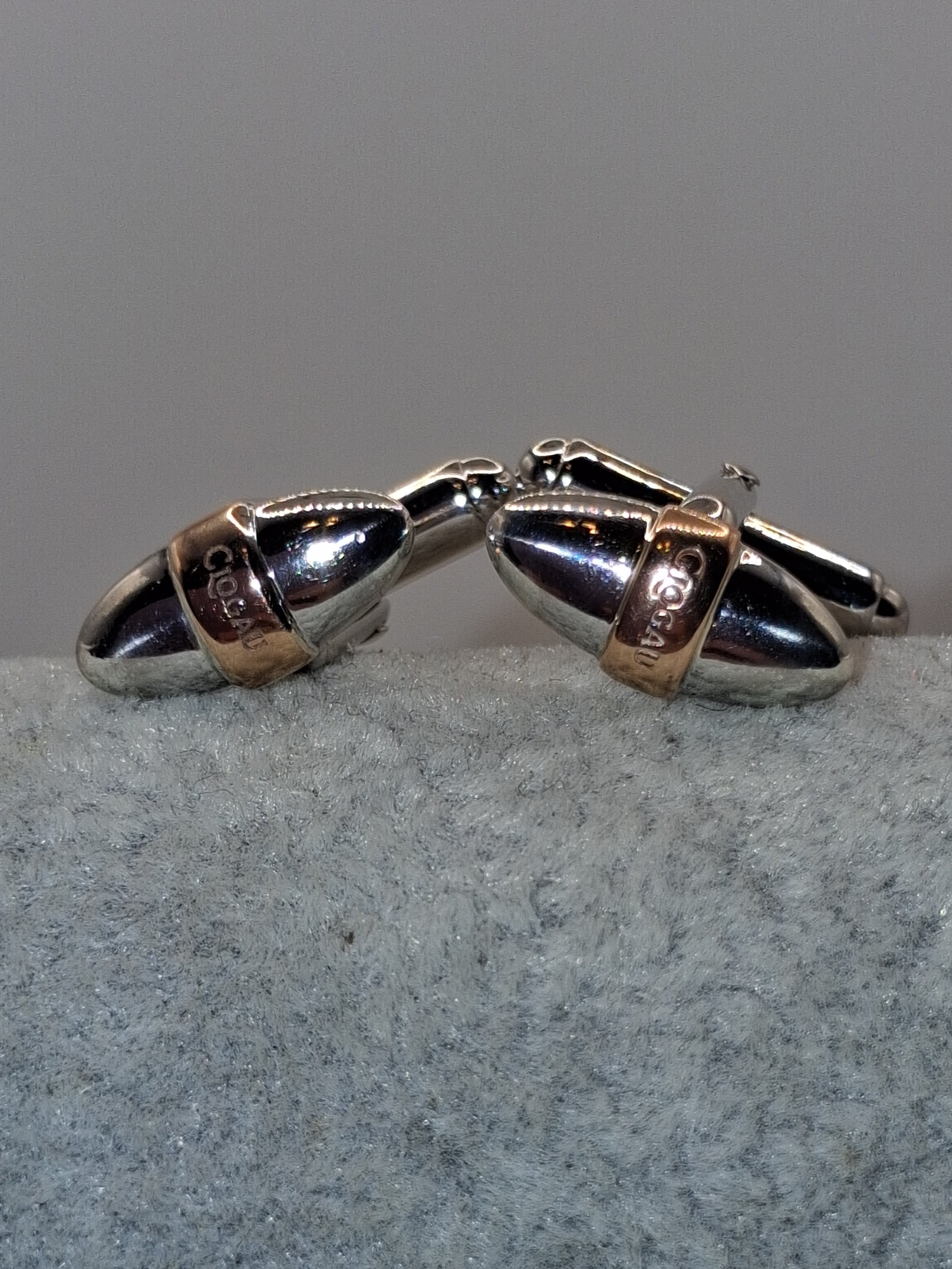 Clogau 9ct Welsh Gold And Sterling Silver Pair Of Cufflinks With Box