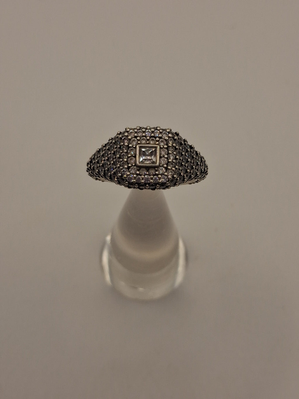 Pandora Pavé Square Cocktail Ring Sterling Silver S925 ALE