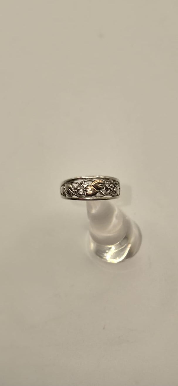 Clogau Tree Of Life White Topaz Ring 925 Rare Welsh Gold 375 Size P