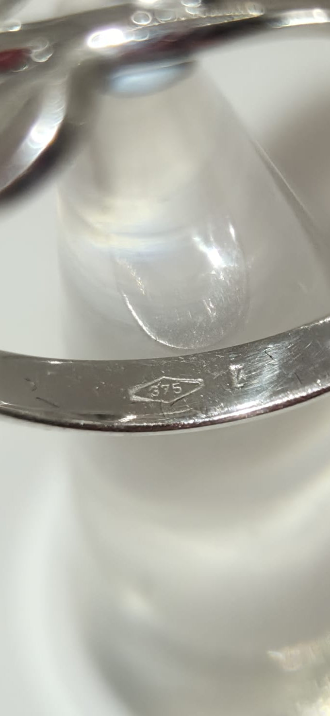 9ct White Gold Eternity Ring Size L hallmarked 375
