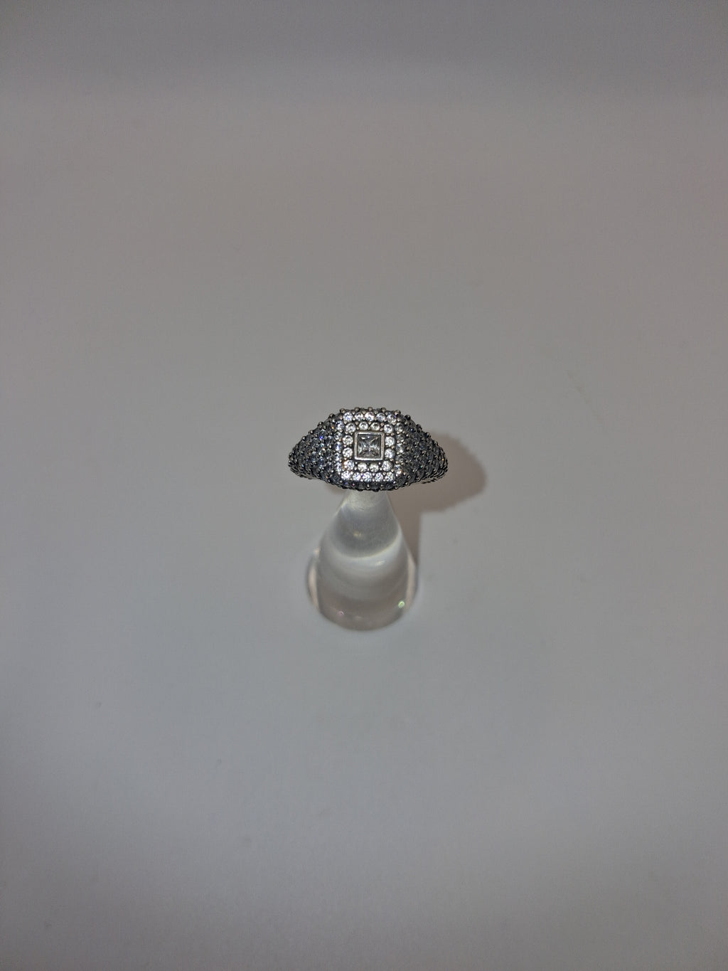 Pandora Pavé Square Cocktail Ring Sterling Silver S925 ALE
