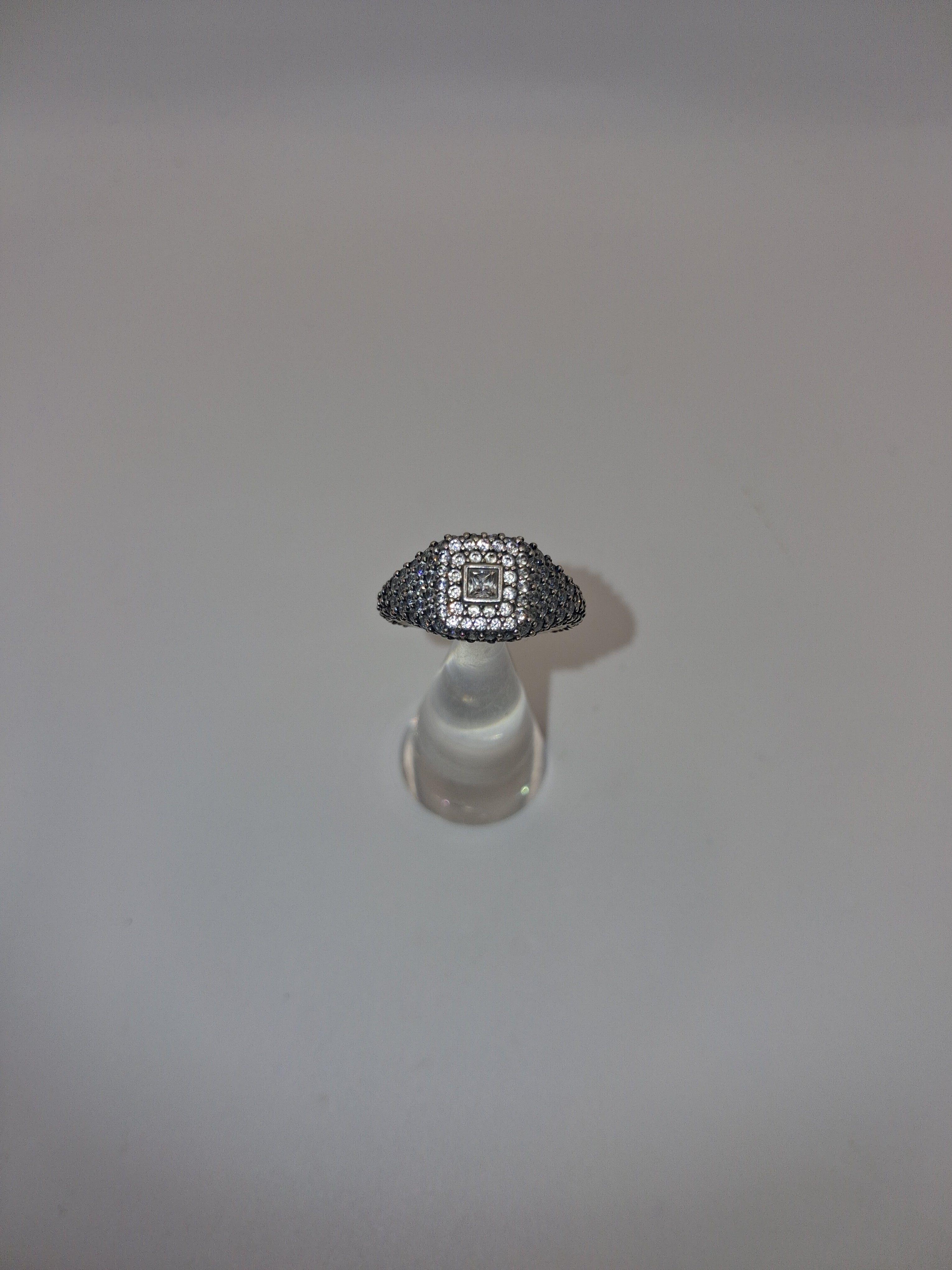 Pandora Pavé Square Cocktail Ring Sterling Silver S925 ALE