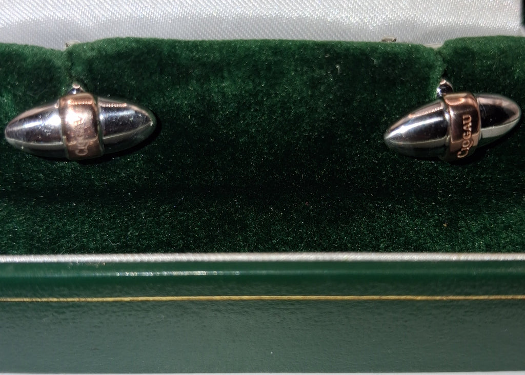 Clogau 9ct Welsh Gold And Sterling Silver Pair Of Cufflinks With Box