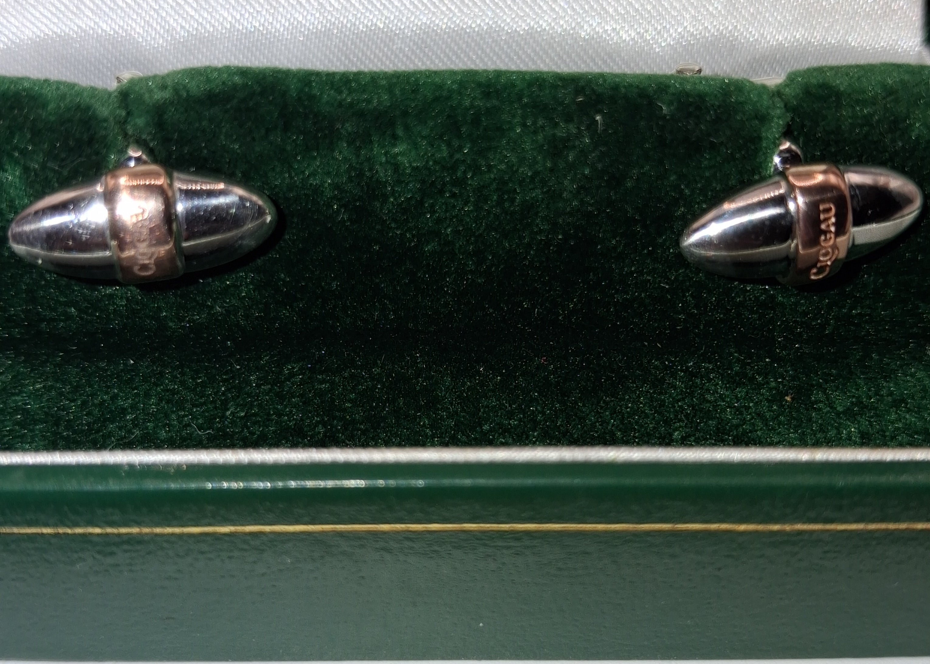 Clogau 9ct Welsh Gold And Sterling Silver Pair Of Cufflinks With Box