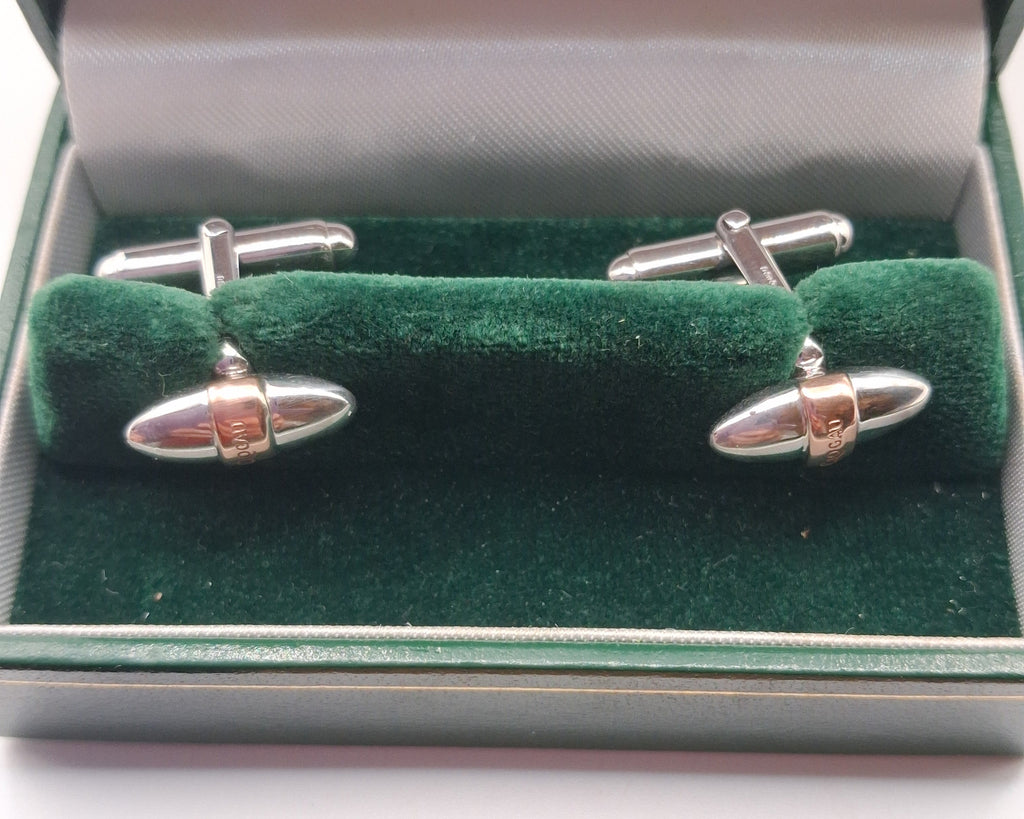 Clogau 9ct Welsh Gold And Sterling Silver Pair Of Cufflinks With Box
