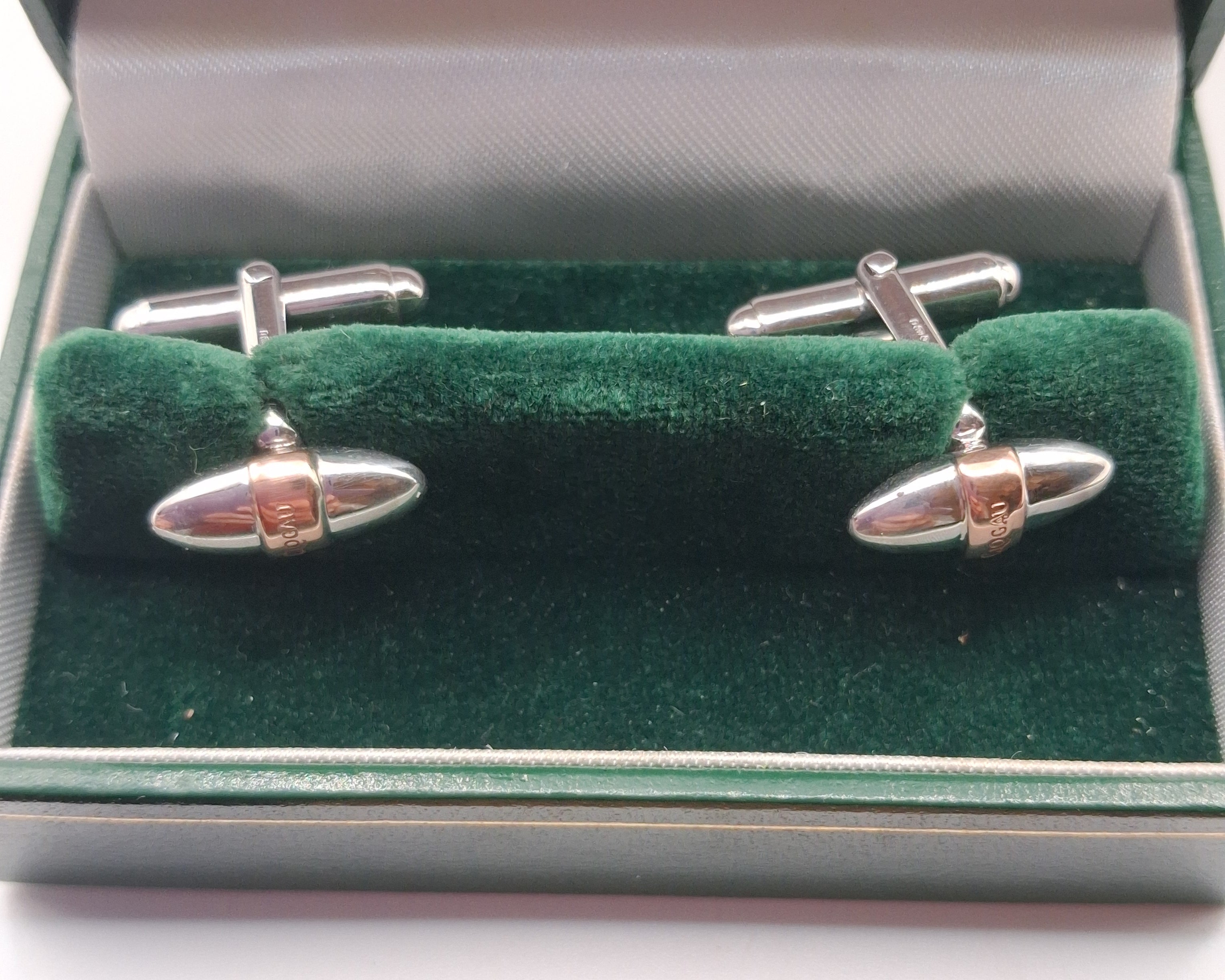 Clogau 9ct Welsh Gold And Sterling Silver Pair Of Cufflinks With Box