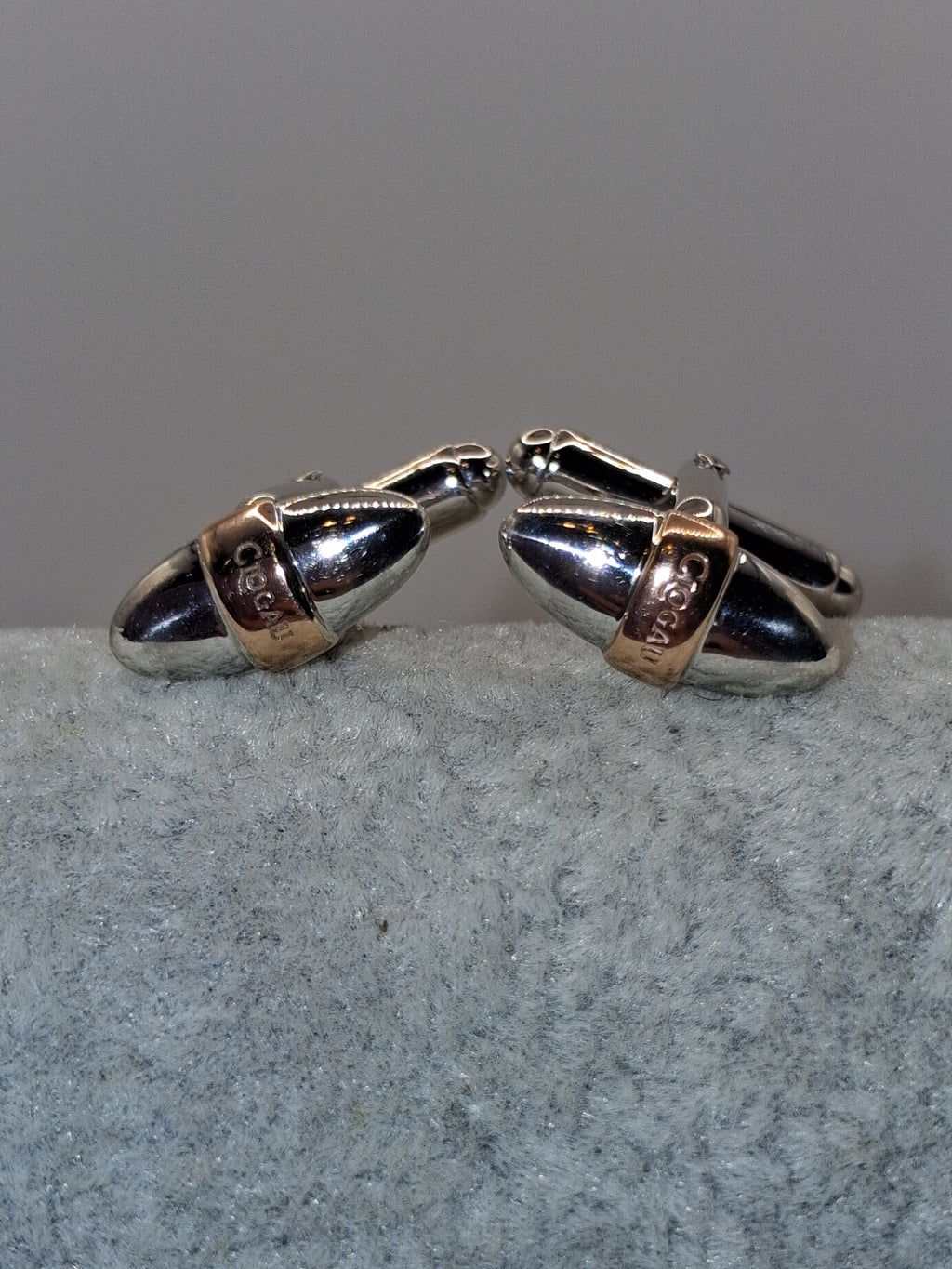 Clogau 9ct Welsh Gold And Sterling Silver Pair Of Cufflinks With Box