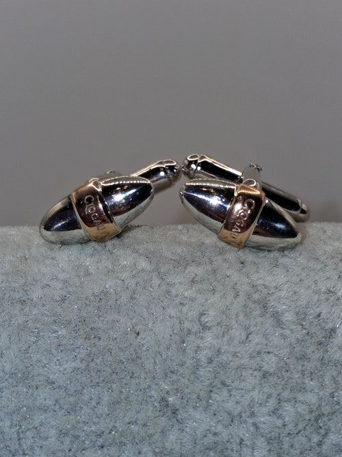 Clogau 9ct Welsh Gold And Sterling Silver Pair Of Cufflinks With Box