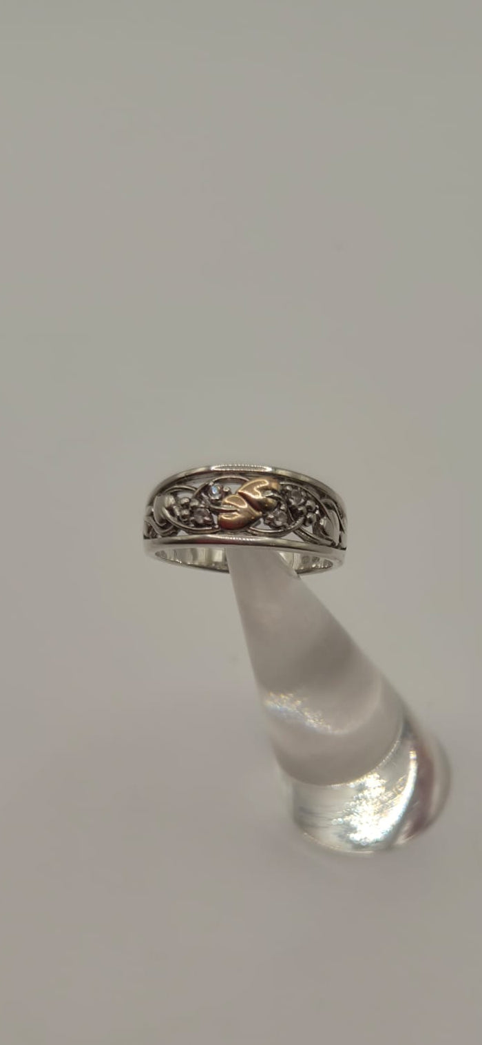 Clogau Tree Of Life White Topaz Ring 925 Rare Welsh Gold 375 Size P