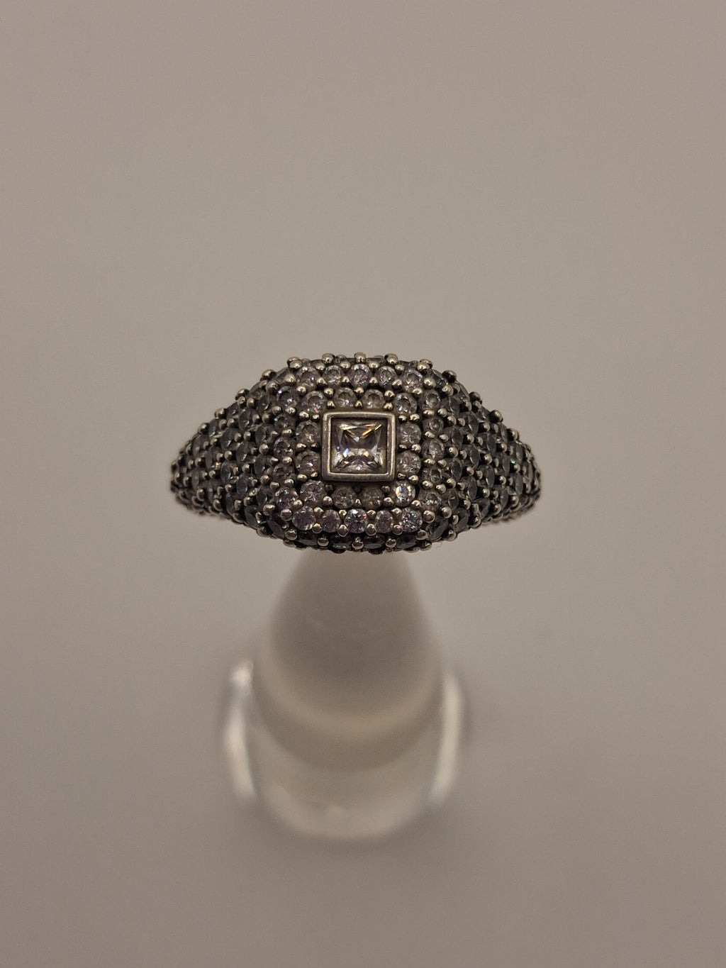 Pandora Pavé Square Cocktail Ring Sterling Silver S925 ALE