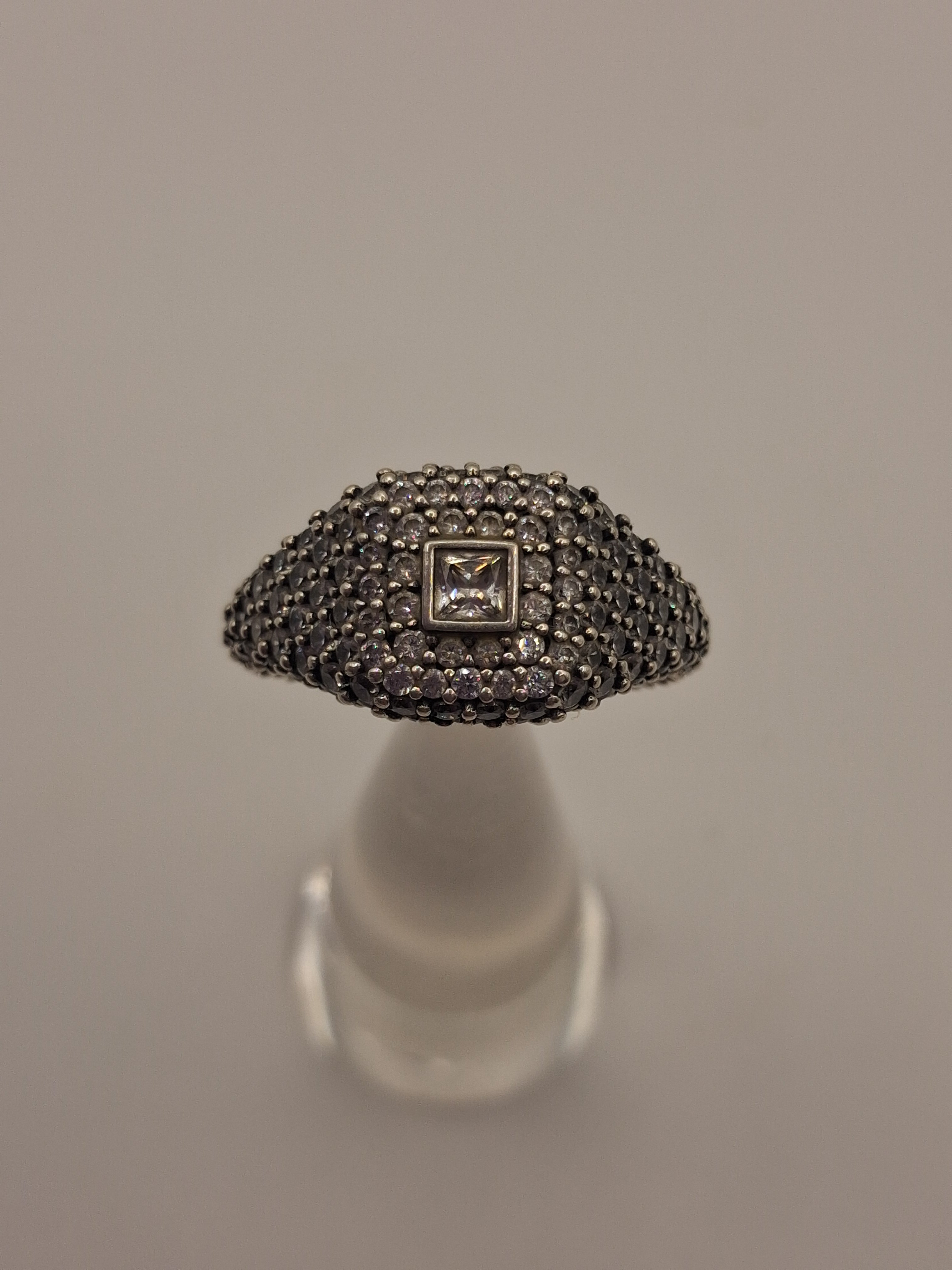 Pandora Pavé Square Cocktail Ring Sterling Silver S925 ALE