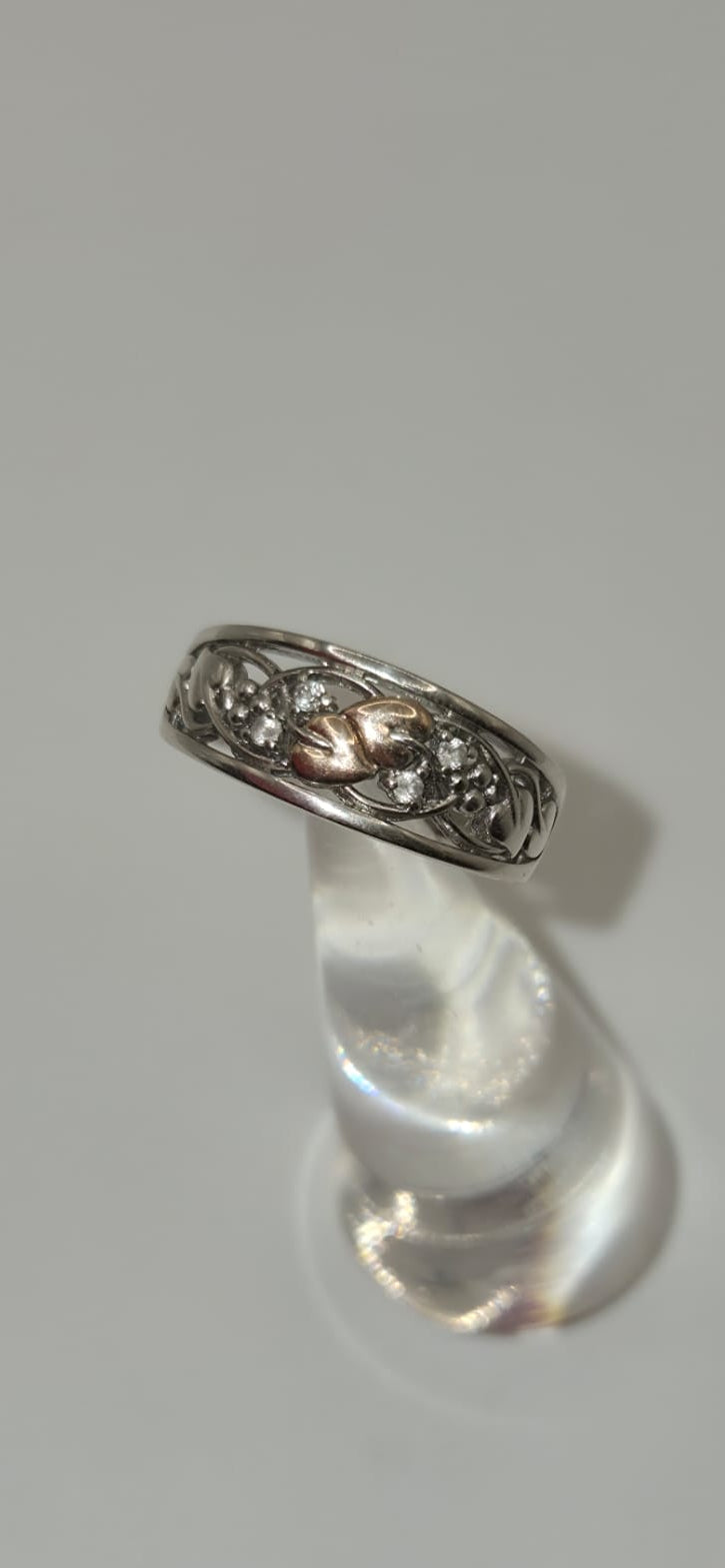 Clogau Tree Of Life White Topaz Ring 925 Rare Welsh Gold 375 Size P