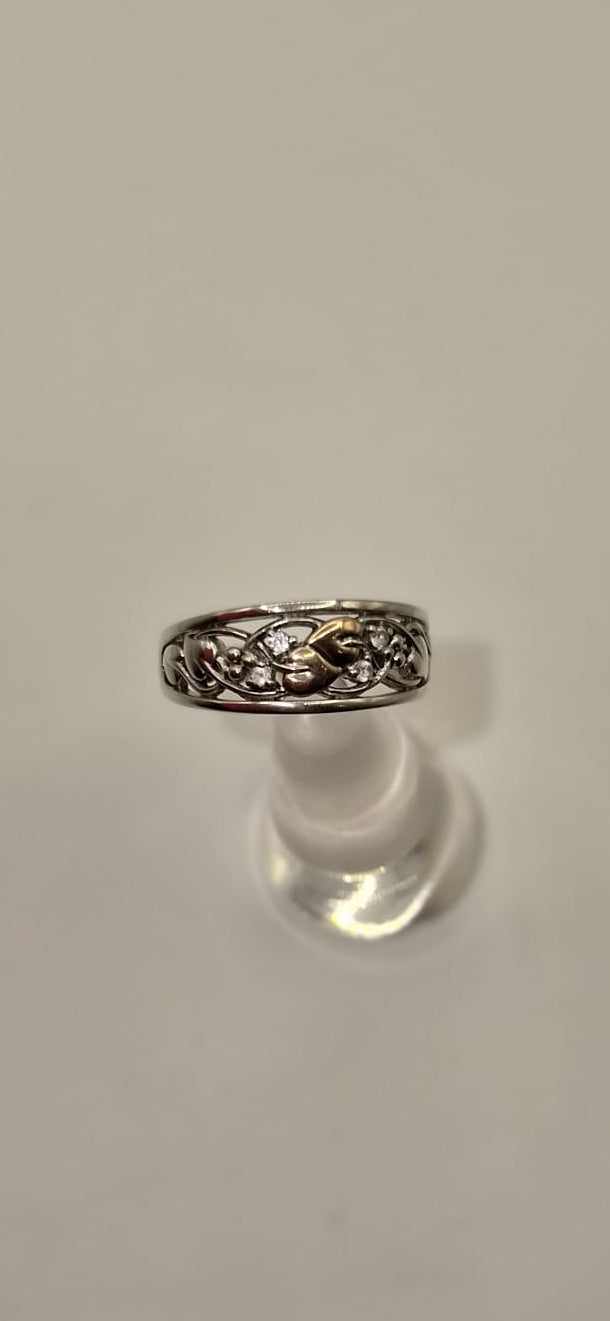 Clogau Tree Of Life White Topaz Ring 925 Rare Welsh Gold 375 Size P