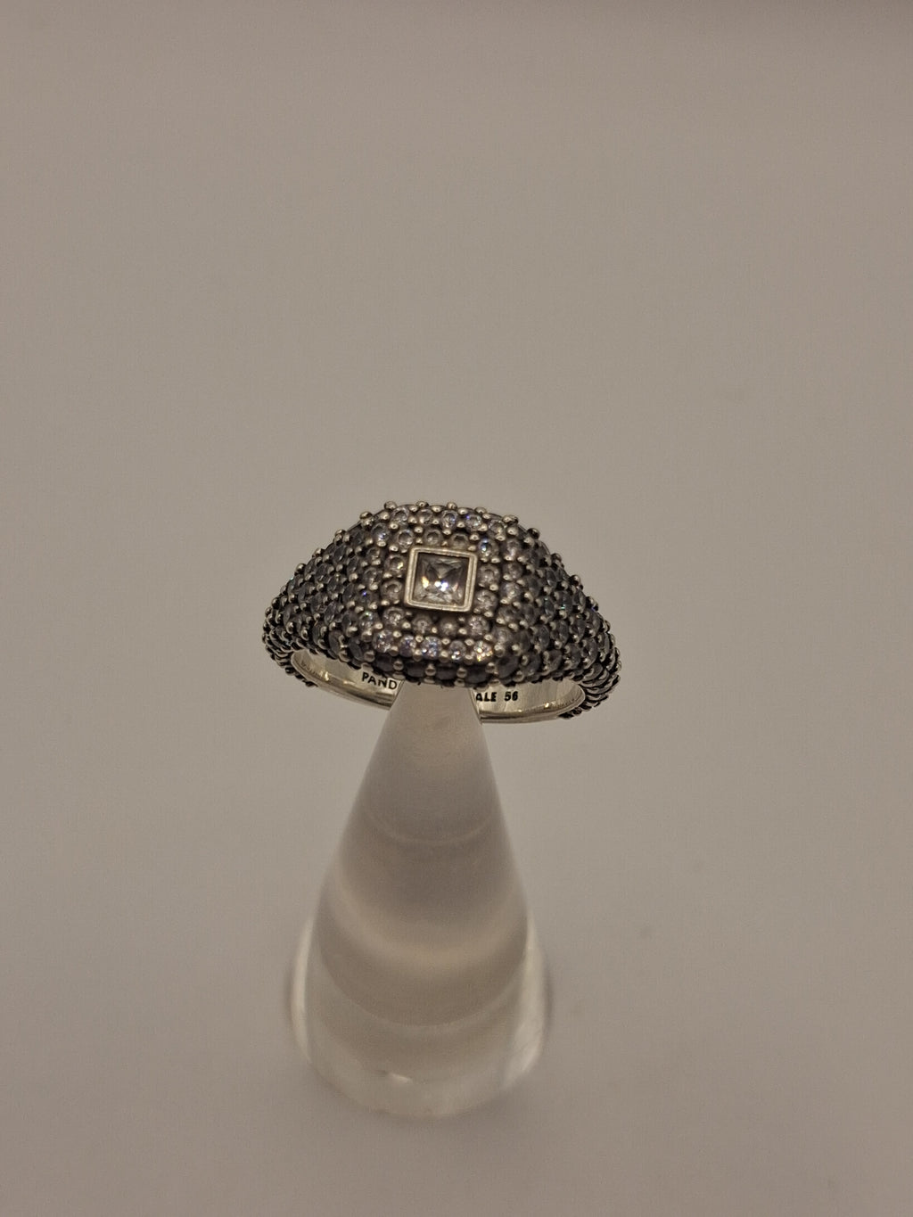 Pandora Pavé Square Cocktail Ring Sterling Silver S925 ALE